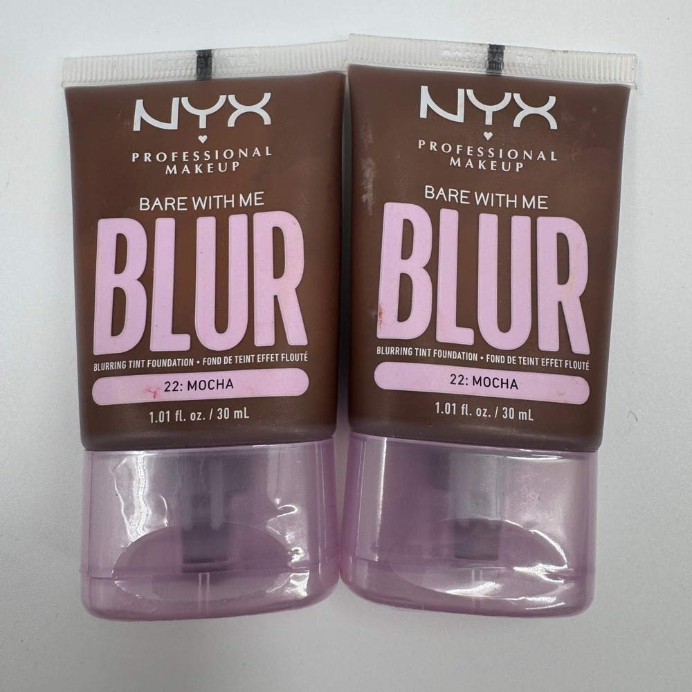 NYX Bare With Me Blur Blurring Tint Foundation 22 Mocha 1.01oz Lot of‎ 2 BWMBT22